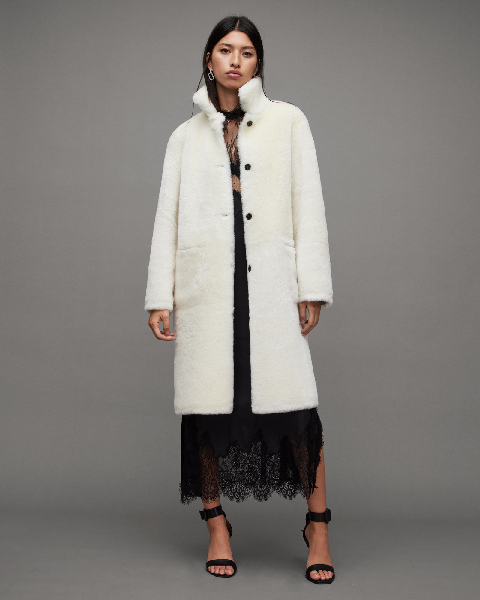 Serra 2-In-1 Reversible Shearling Coat SNOW WHITE | ALLSAINTS | AllSaints UK