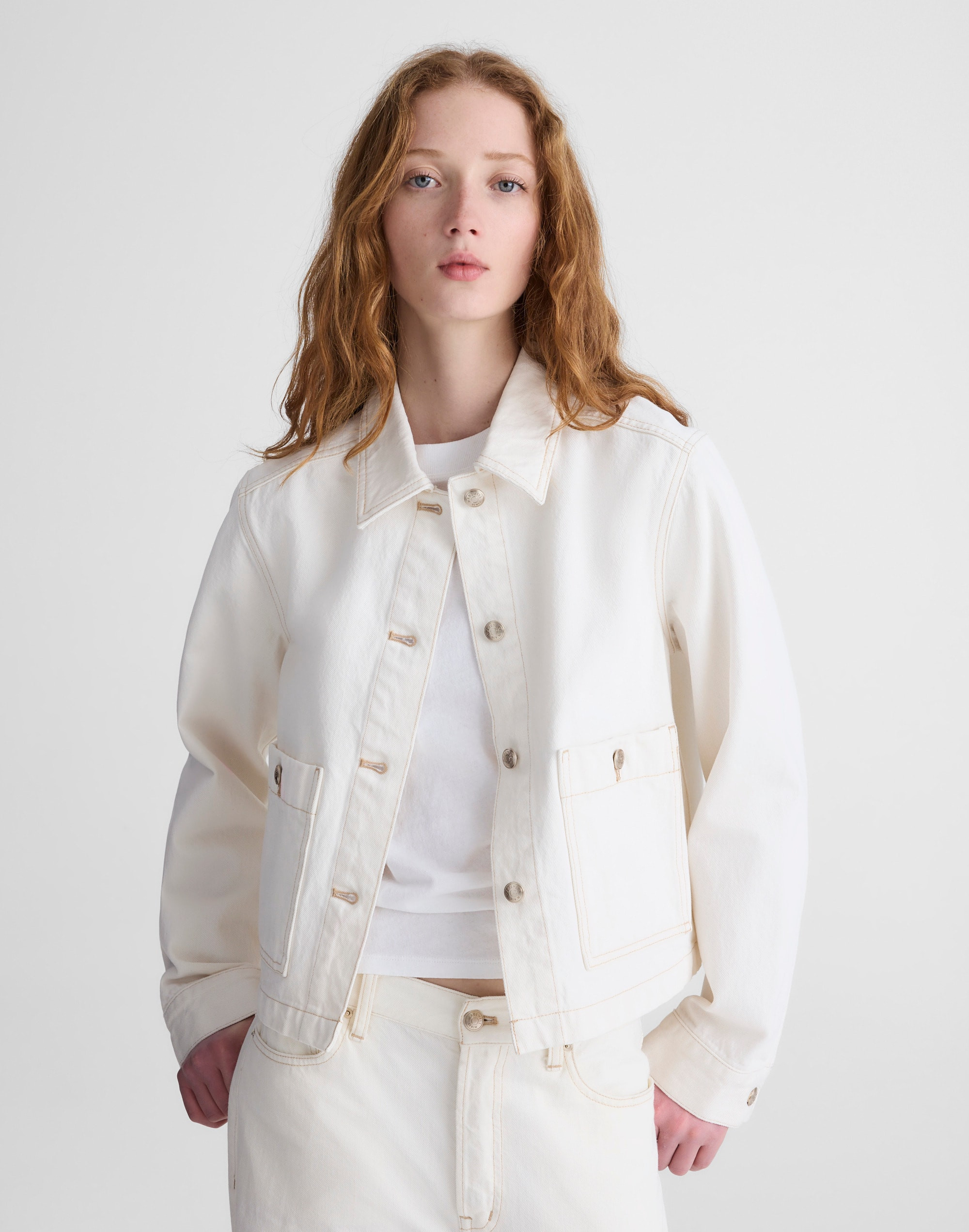 Madewell Denim Chore Jacket, cream cotton denim chore jacket