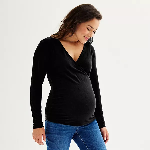 Maternity Sonoma Goods For Life® Essential Scoopneck Long Sleeve Tee | Kohl's