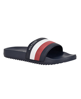 Men's Rozi Global Stripe Branding Pool Slide Sandals | Macy's