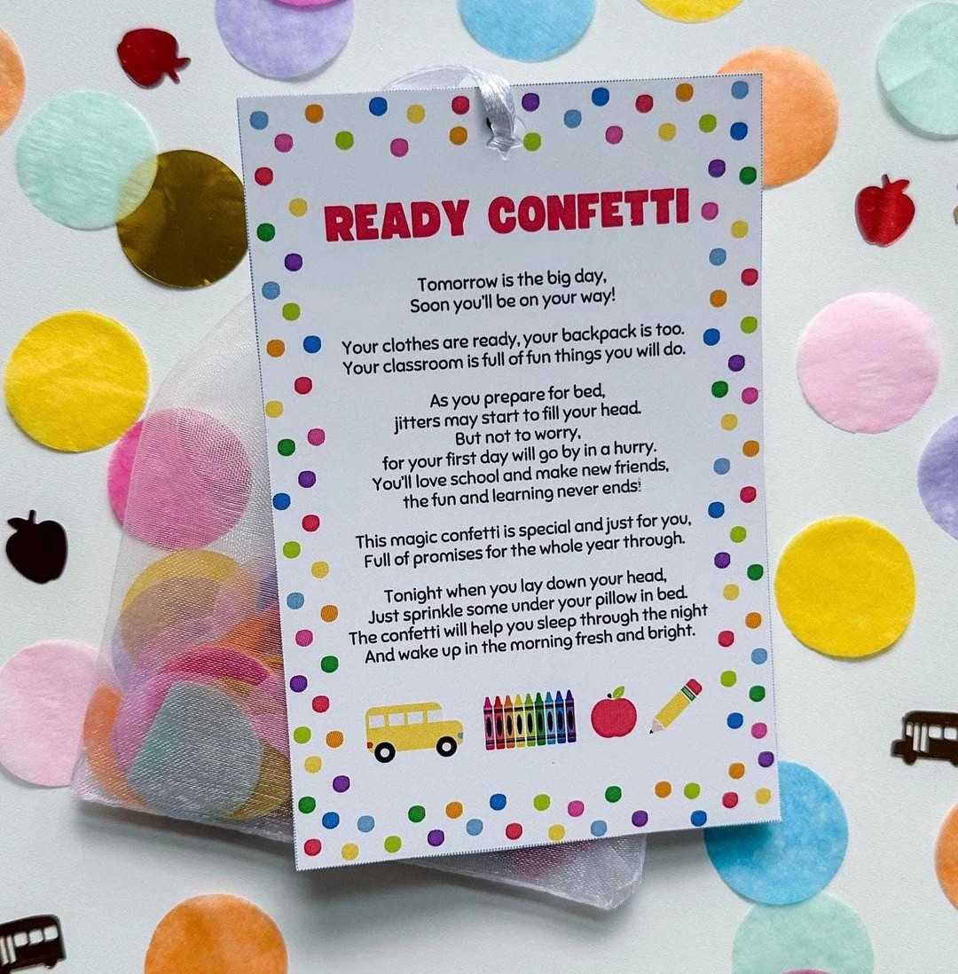 Ready Confetti Back to School with Options to Personalize | Back to School Goody Bag | Kindergart... | Etsy (US)