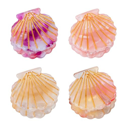 YARIEW Seashell Hair Accessories - Mini Claw Clips, Mermaid Hair Clips, Beach Party Decorations | Amazon (US)