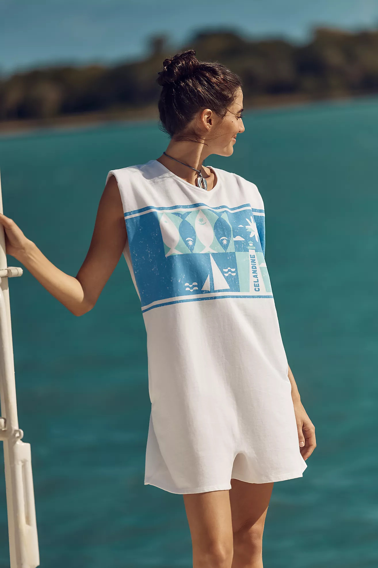 Celandine Muscle Tee Romper | Anthropologie (US)