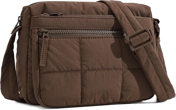 Women's Nylon Crossbody Bag, Puffy Lightweight Shoulder Purse | Amazon (US)