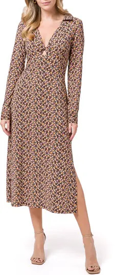 WAYF Remember Me Twist Detail Long Sleeve Cutout Midi Dress | Nordstrom | Nordstrom