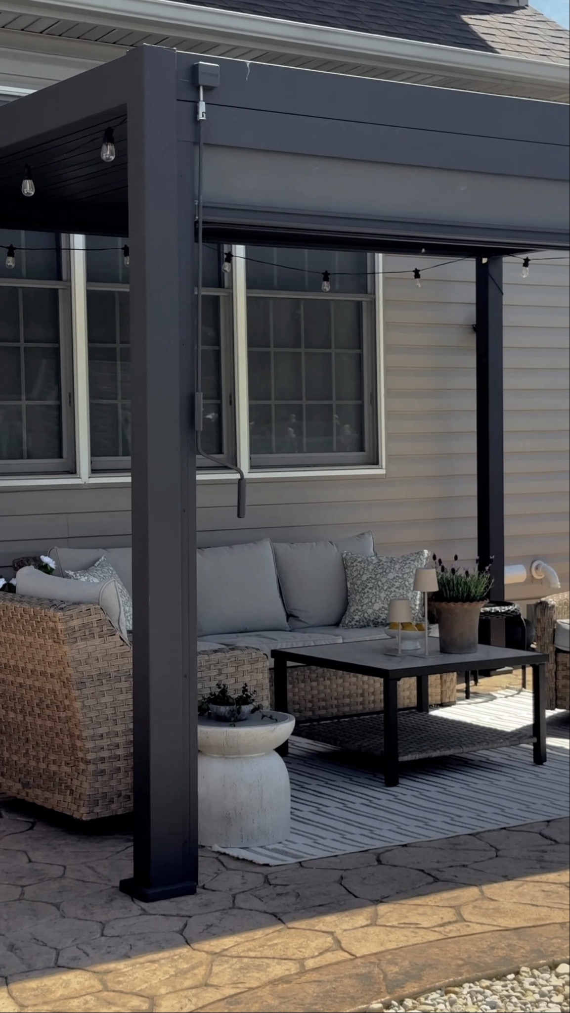 Patio decor, outdoor rug, pergola, outdoor patio set, patio furniture, outdoor coffee table

#LTKHome