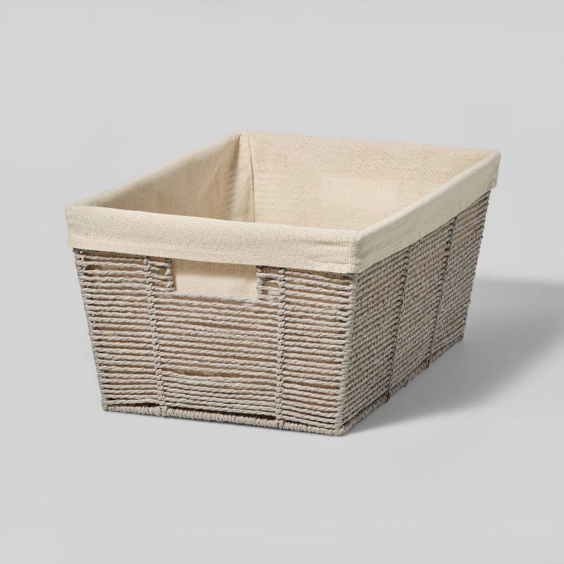 17" x 12" x 8" Large Woven Twisted Paper Rope Tapered Basket Gray - Brightroom™ | Target