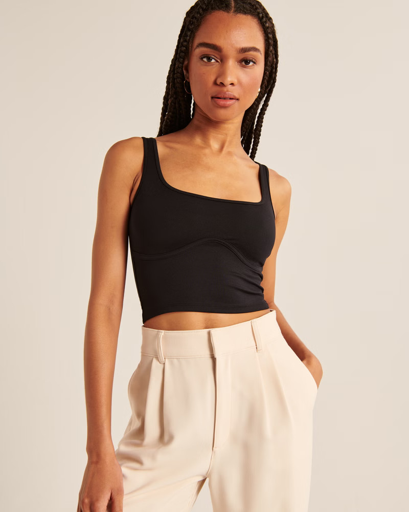 Seamless Fabric Corset Squareneck Tank | Abercrombie & Fitch (US)