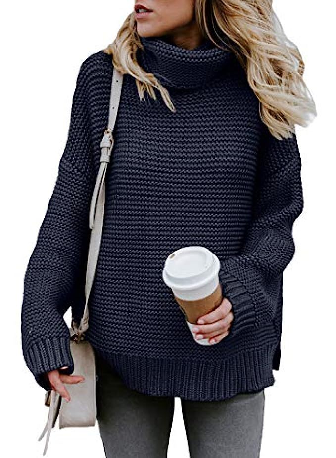AlvaQ Womens Long Sleeve Turtleneck Knit Pullover Sweater | Amazon (US)