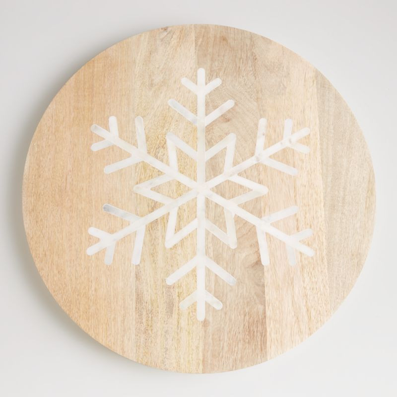 Taiga Wood and Marble Snowflake Board + Reviews | Crate & Barrel | Crate & Barrel