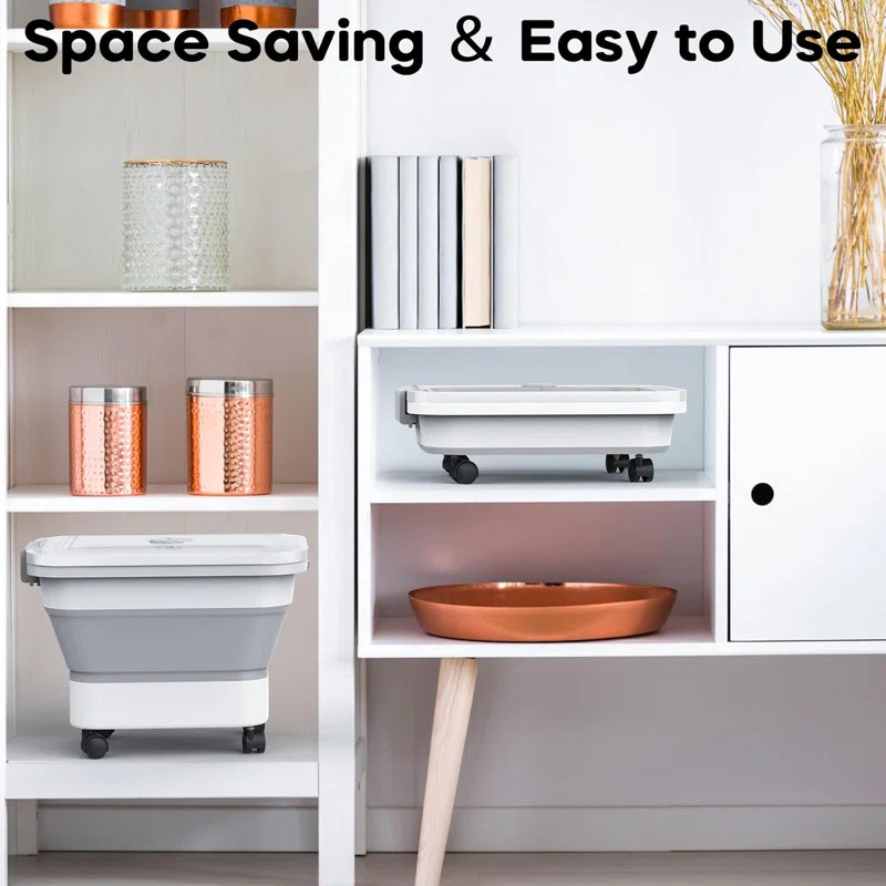 Fish hunter 20-23 Lbs Dog Food Storage Container, Collapsible Dog Food Container With Transparent... | Wayfair North America