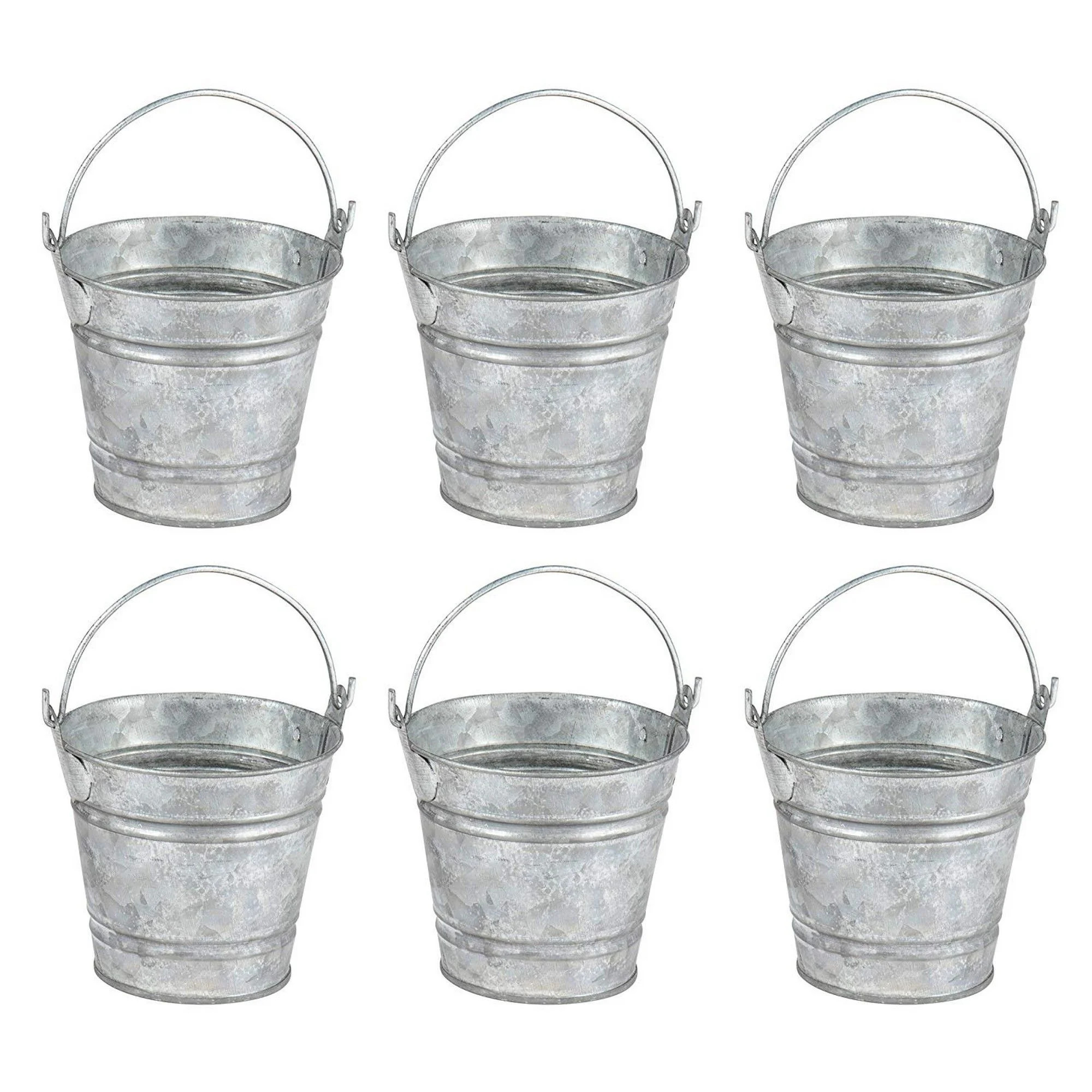 6-Pack Mini Metal Buckets with Handles, Party Tin Pail Containers for Summer Party Favors, 2.8 x ... | Walmart (US)