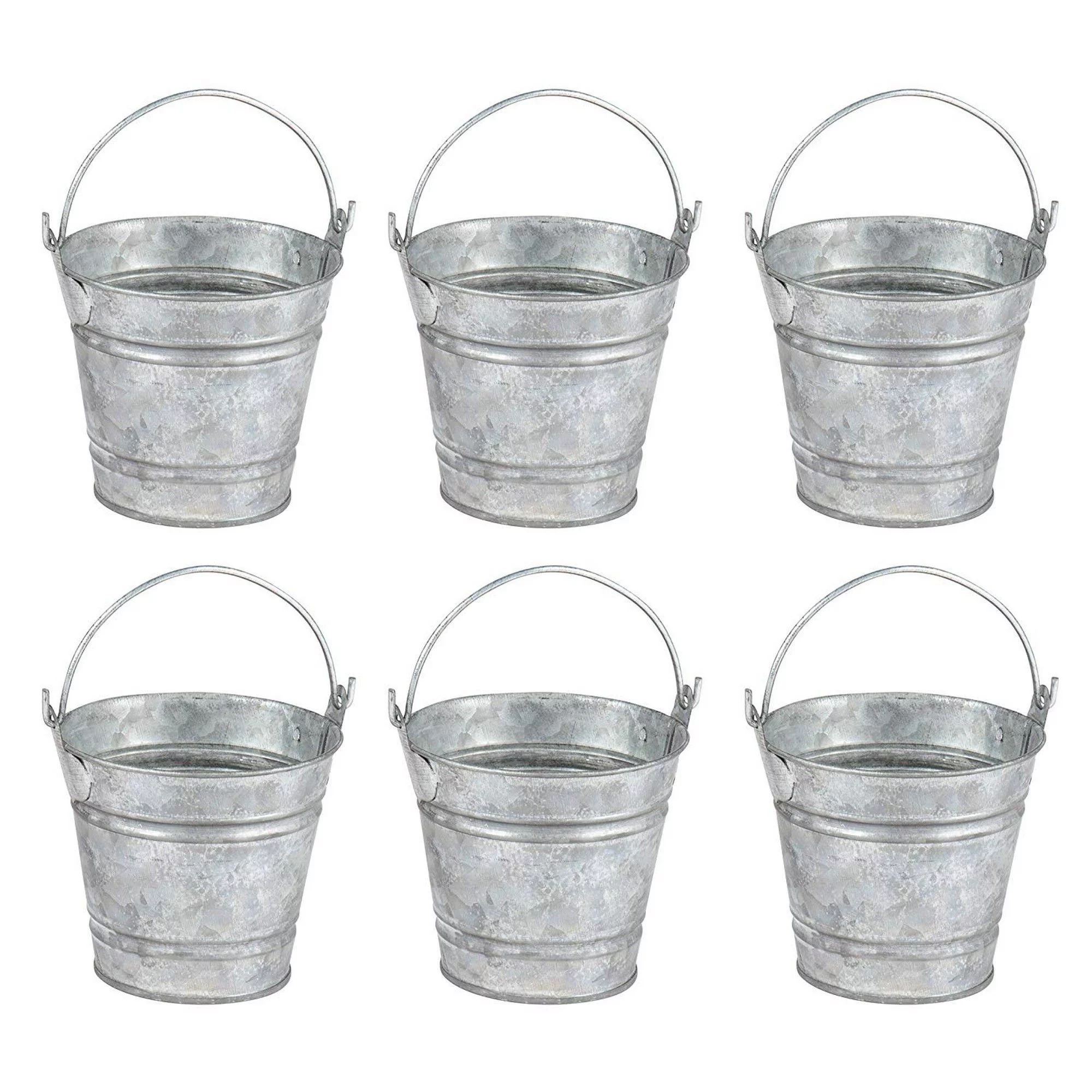 6-Pack Mini Metal Buckets with Handles, Party Tin Pail Containers for Summer Party Favors, 2.8 x ... | Walmart (US)