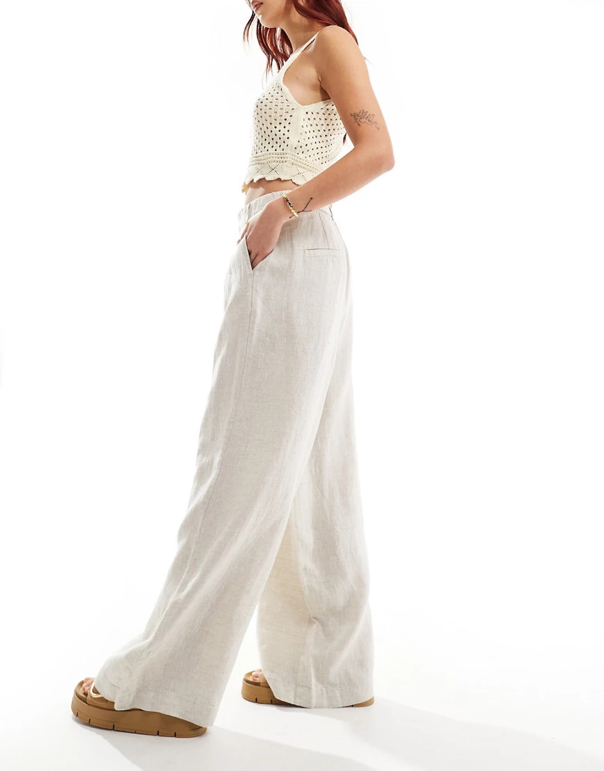 InWear Peg linen blend tailored trousers in beige-Neutral | ASOS (Global)