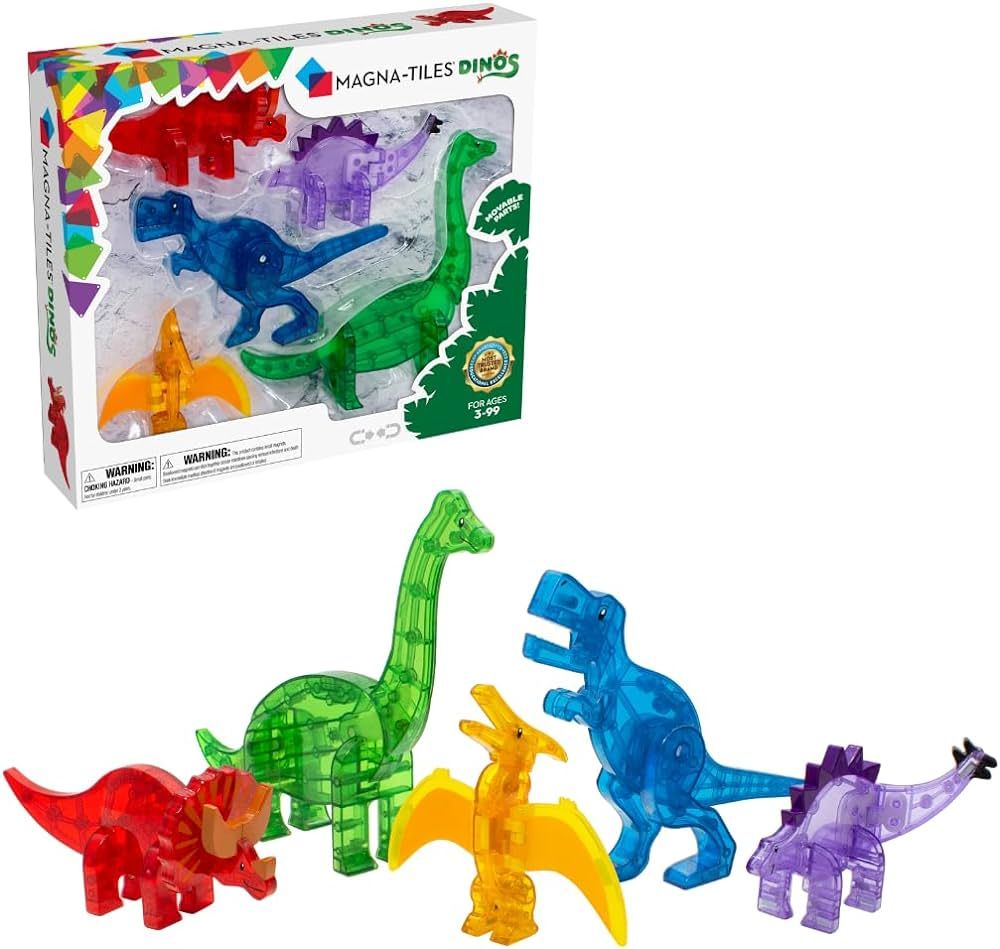 MAGNA-TILES Dinos 5-Piece Magnetic Construction Set, The ORIGINAL Magnetic Building Brand | Amazon (US)