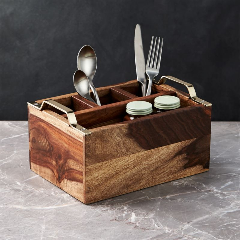 Beck Gold Flatware Caddy | Crate & Barrel