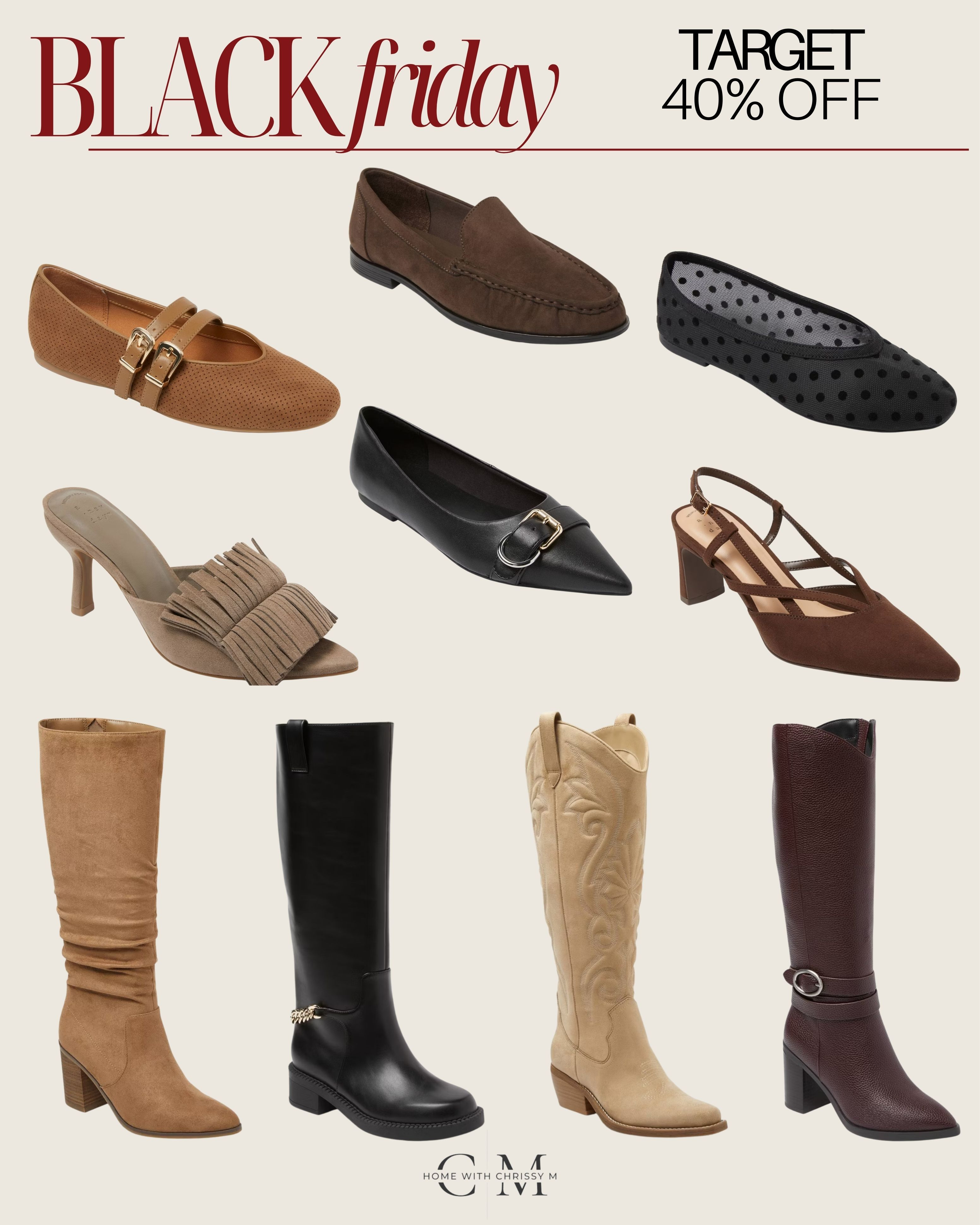 40% Off Boots and Shoes at Target!
Target Sale / Target Black Friday Sale / Holiday Sale / Winter Boots / Winter Flats / Target Fashion / Ballet Flats / Winter Outfits / Holiday Outfits / Suede Boots 

 #LTKCyberWeek #LTKHoliday #LTKSaleAlert