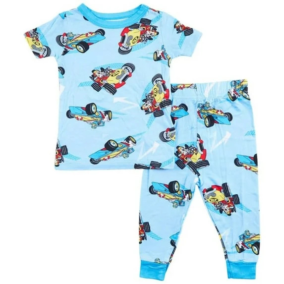 Mickey and the Roadster Racers 2-Piece Pajama Set  Short Sleeve Top & Pants  Sizes 12M4T  Soft To... | Walmart (US)