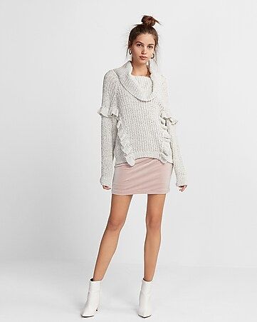 Who What Wear Pick Oversized Ruffle Cowl Neck Sweater | Express
