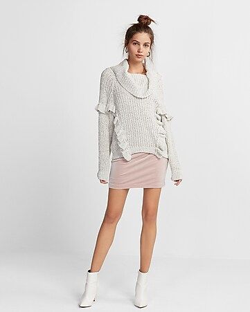 Who What Wear Pick Oversized Ruffle Cowl Neck Sweater | Express