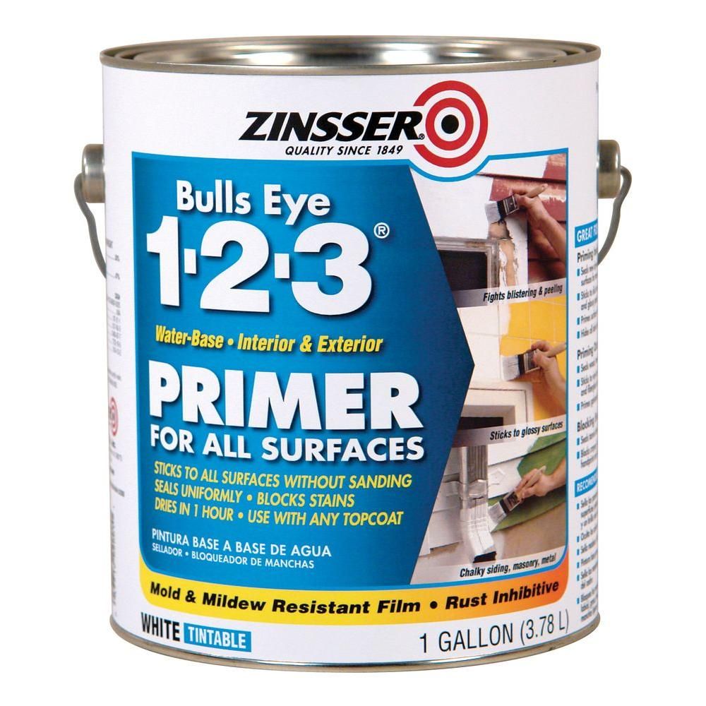 Zinsser Bulls Eye 1-2-3 1 gal. White Water Based Interior/Exterior Primer and Sealer-2001 - The Home | Home Depot