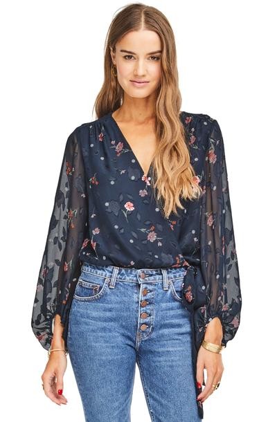 Jill Bodysuit - Navy Floral Dot / XS | ASTR the Label