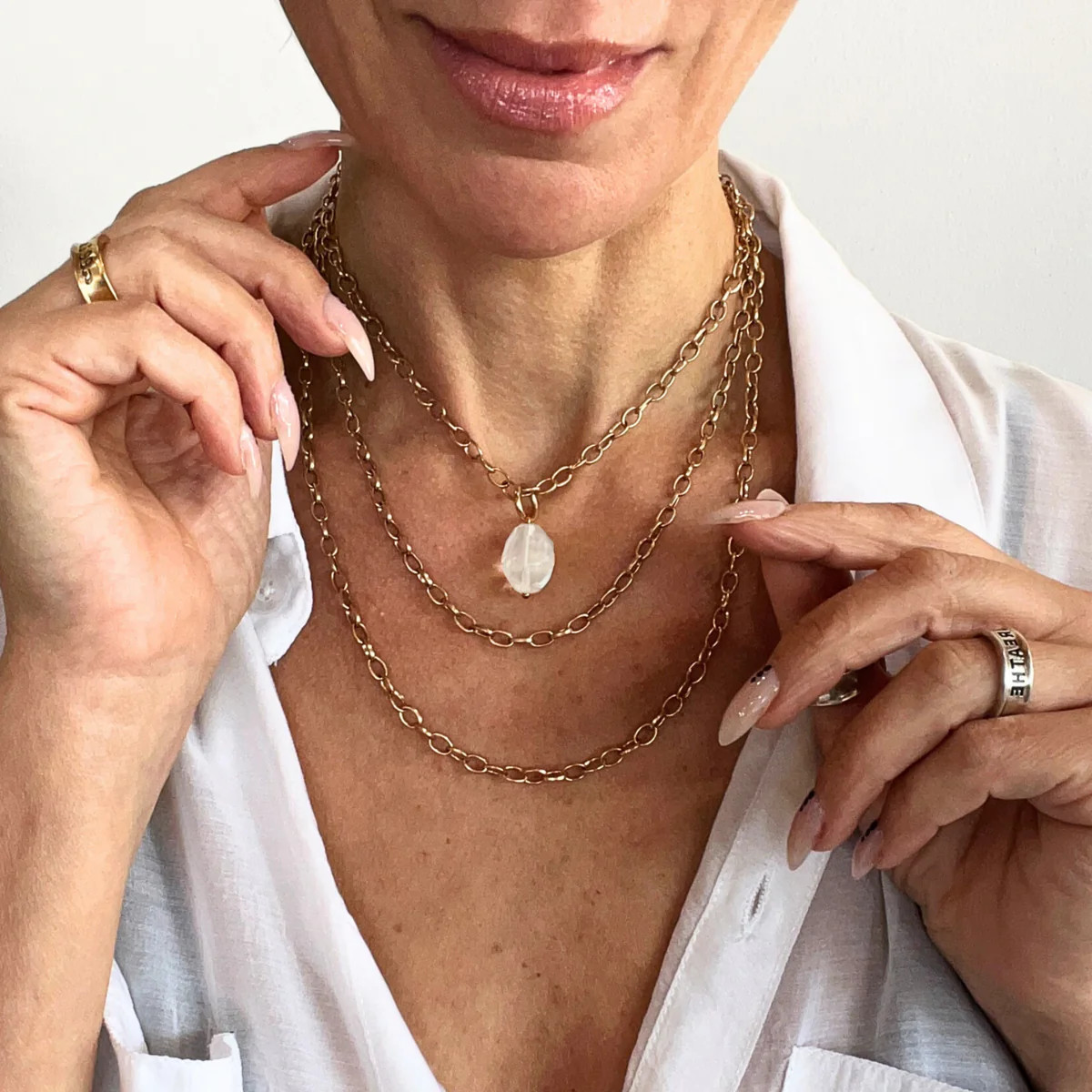 CRYSTAL QUARTZ | Layering Chain | Katia Designs