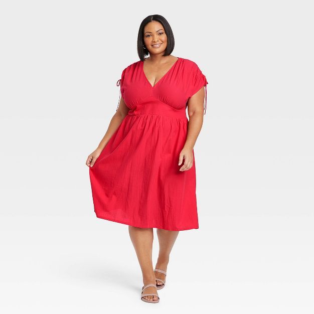 Women's Plus Size Short Sleeve Tied Dress - Ava & Viv™ | Target