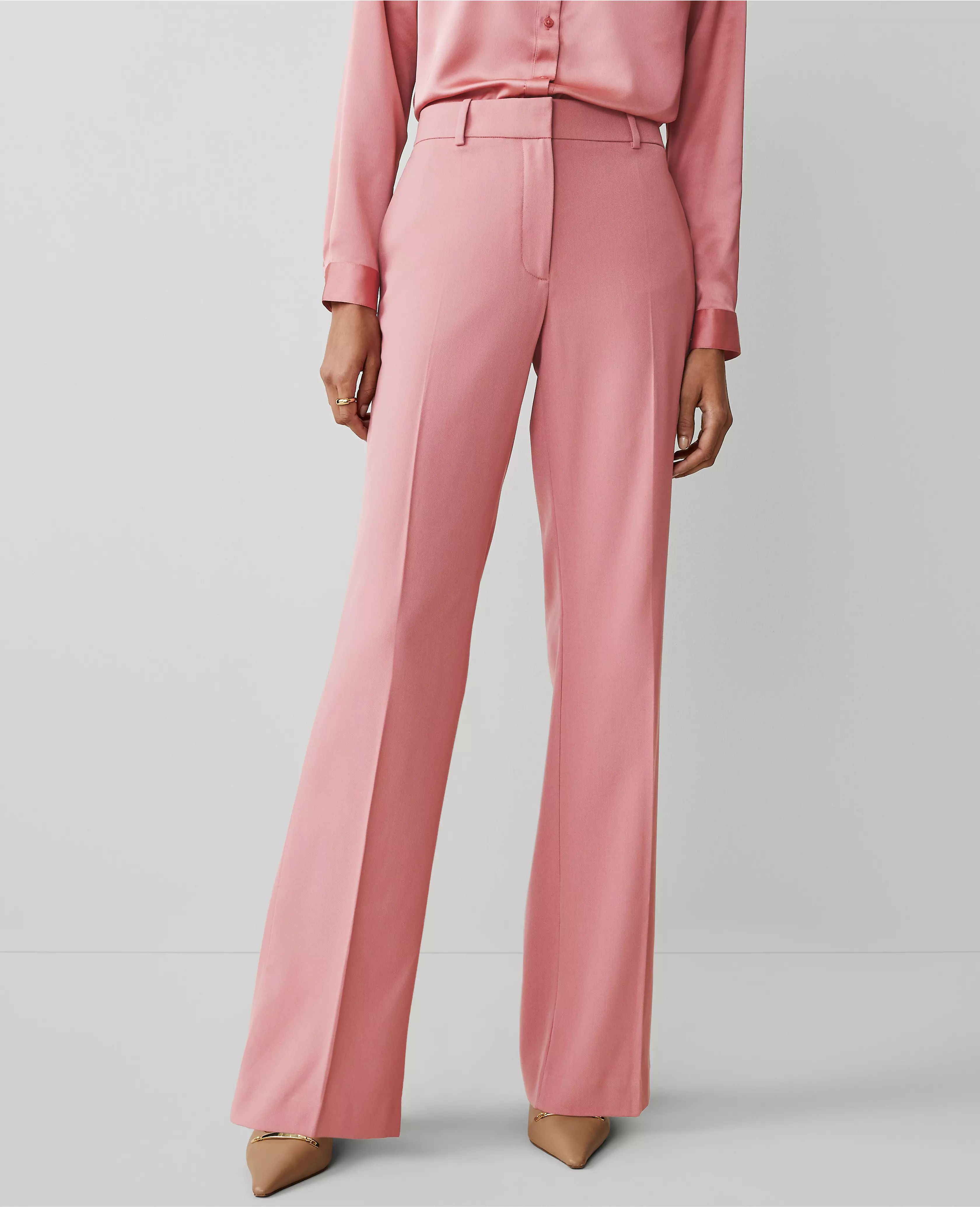 The High Rise Trouser Pant in Textured Drape | Ann Taylor (US)