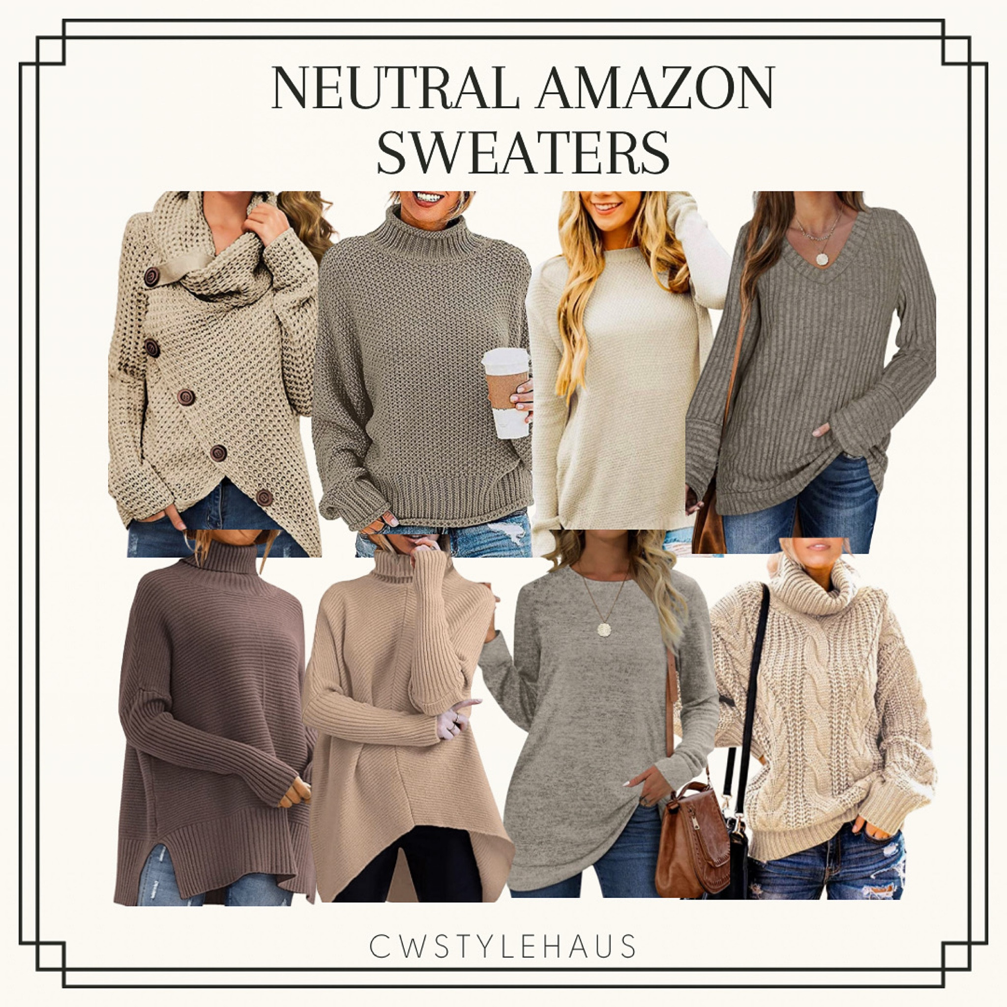 Neutral sweaters from Amazon 🖤



#LTKunder50 #LTKstyletip #LTKSeasonal