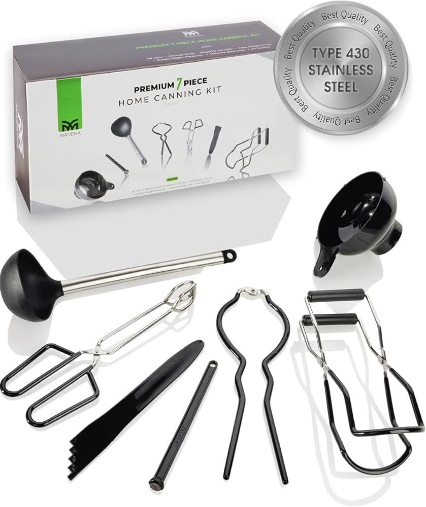MADENA Premium Canning Kit | Stainless Steel Canning Supplies Starter Kit | 7pc Canner Set incl. ... | Amazon (US)