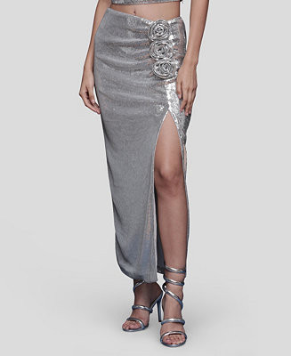 Avec Les Filles Women's Asymmetrical Ruched Midi Skirt - Macy's | Macy's