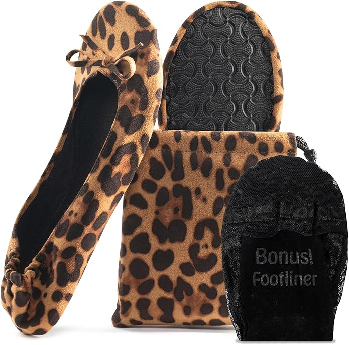 Women's Foldable Portable Travel Ballet Flat Roll Up Slipper Shoes | Amazon (US)