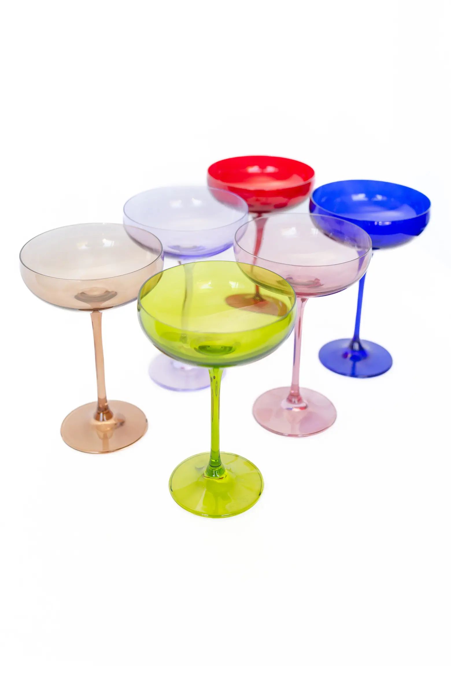 Estelle Colored Glass Set of 6 Stem Coupes | Nordstrom | Nordstrom