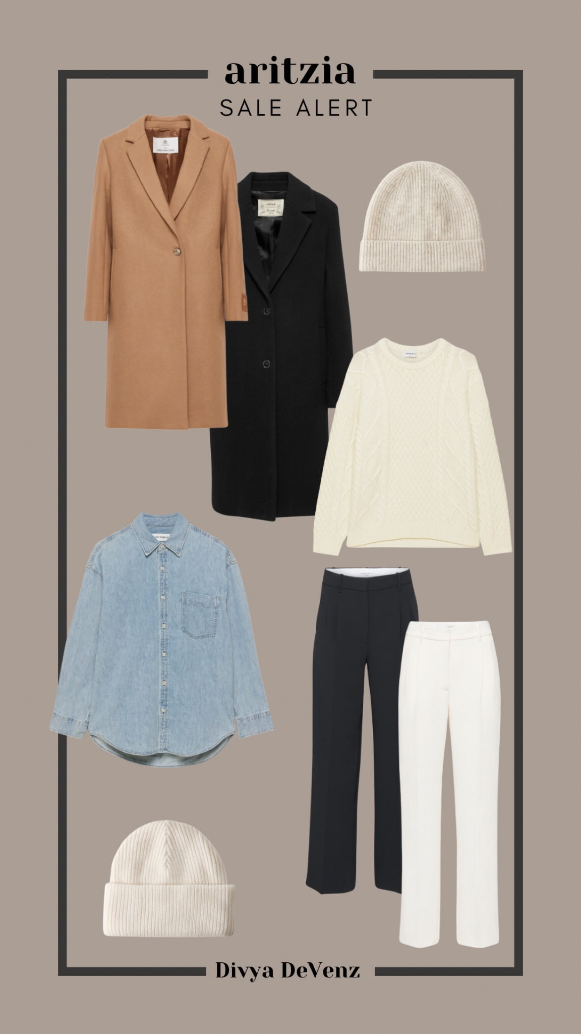 Everything worth getting at the Aritizia Fiveday Sale. Tailored coats - my fave are the Adele which has two buttons or the one button version is the Stedman. I wear my Denim shirt on repeat. The Peggy sweater looks so cozy. The Effortless pants are really all that and the Sunday Best hats are double lined for warmth or upgraded to cashmere for luxe gifting too  

#LTKgiftguide #LTKstyletip #LTKcanada