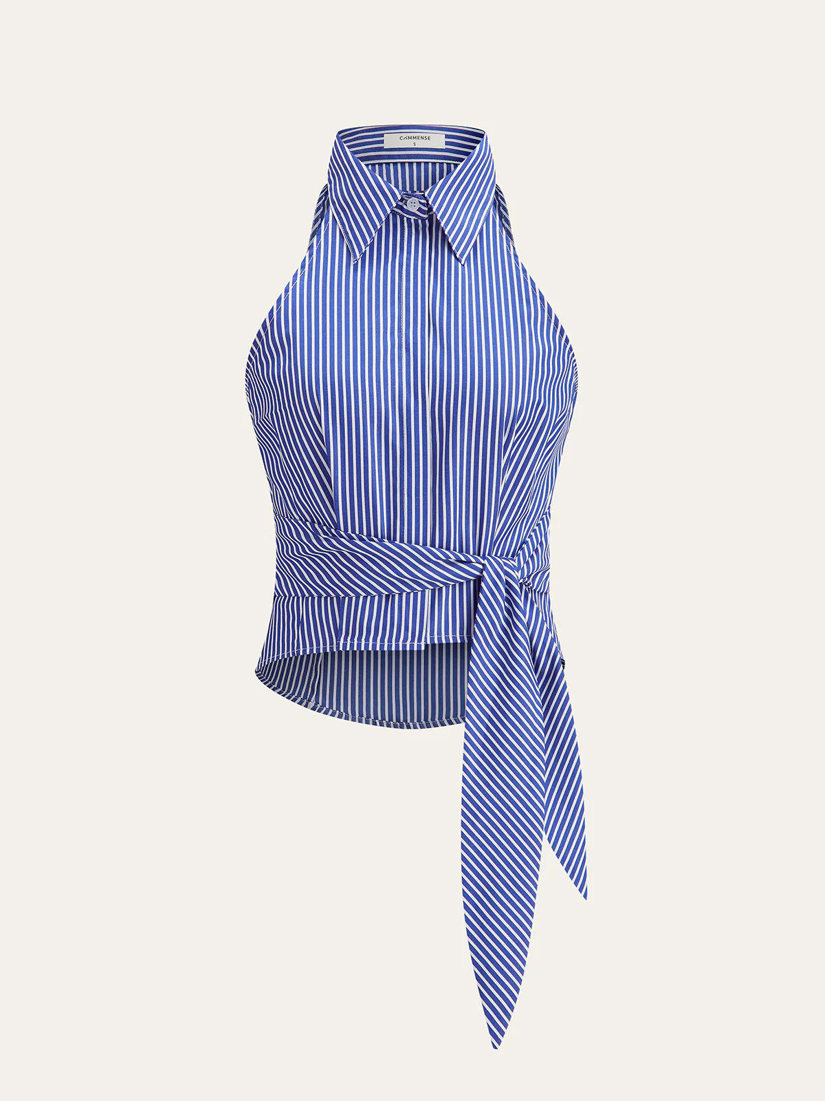 Striped Tie-Waist Crop Top | Commense