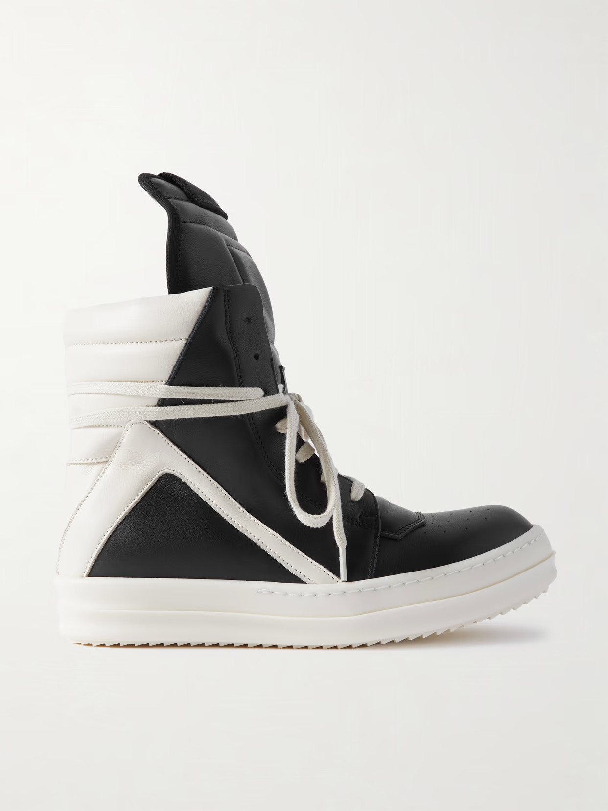 Rick Owens - Geobasket Two-tone Leather High-top Sneakers - Black | NET-A-PORTER (UK & EU)