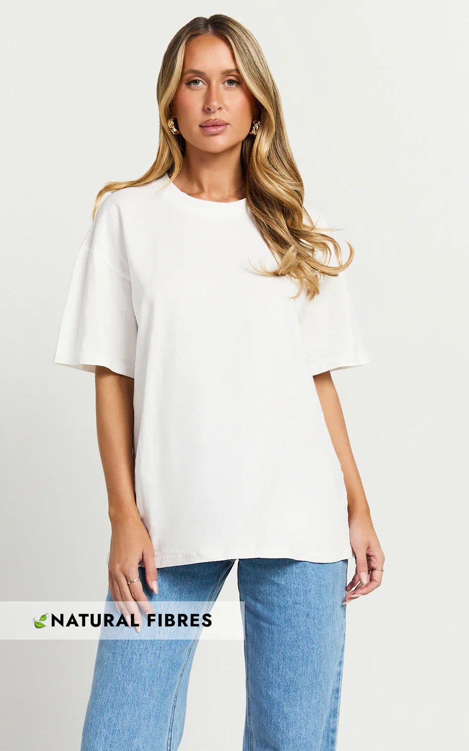 Prizza Top - Longline Boyfriend Tee Top in White | Showpo (ANZ)