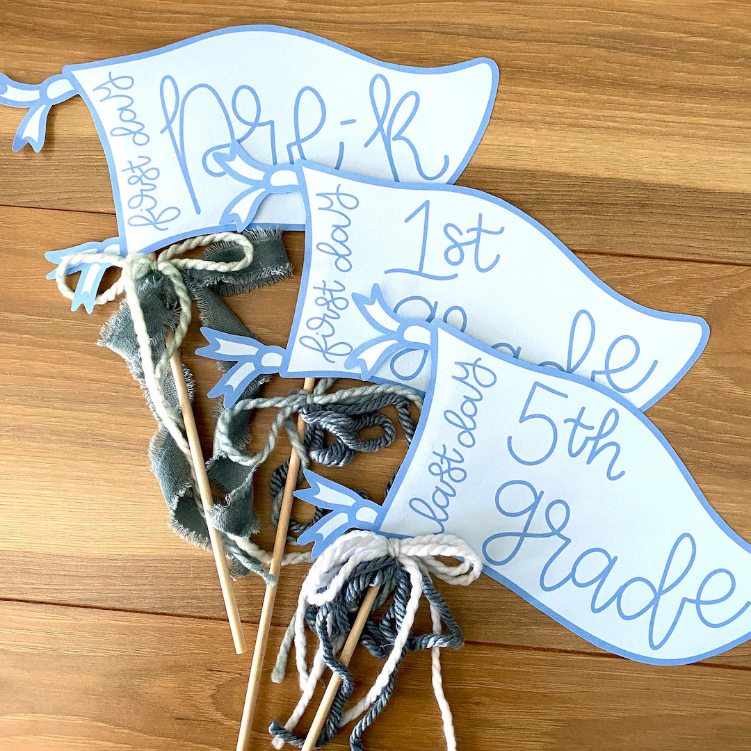 Back to School Pennant, First Day of School Banner, Last Day of School Banner, School Photo Prop,... | Etsy (US)