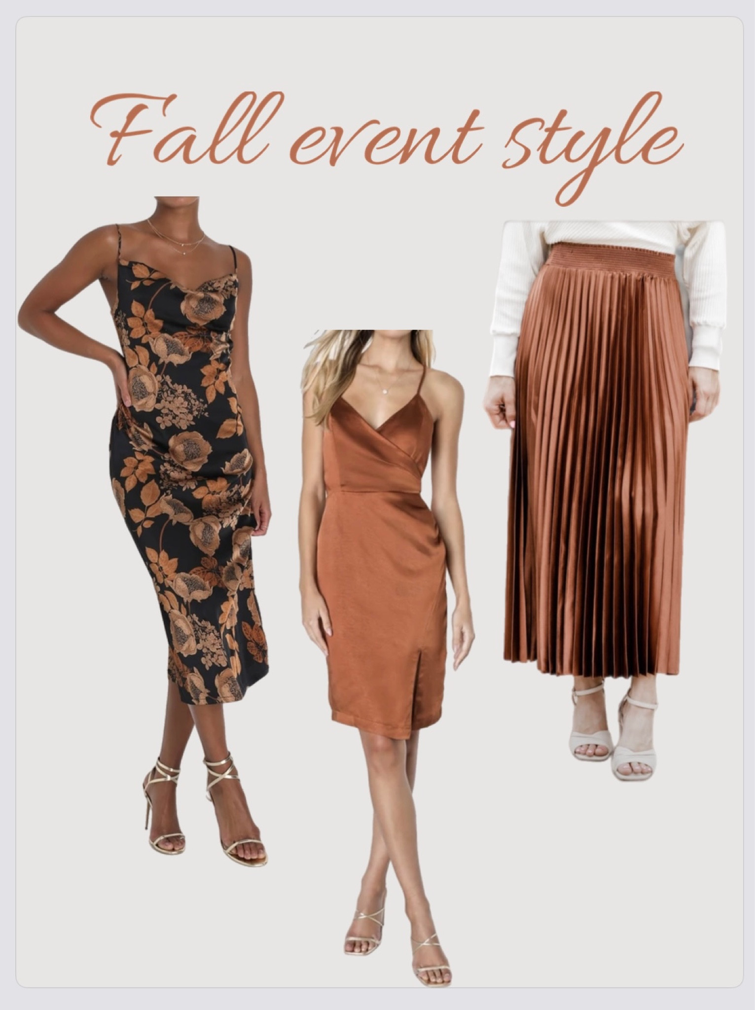 Y’all this color is MY FAV right now 🫶🏼 🤎 love everything about it for fall events + weddings!! 🍂 

Copper + neutral fall wedding guest inspo + fall cocktail attire + fall event outfit inspo + fall party inspo

#LTKHoliday #LTKSeasonal #LTKwedding