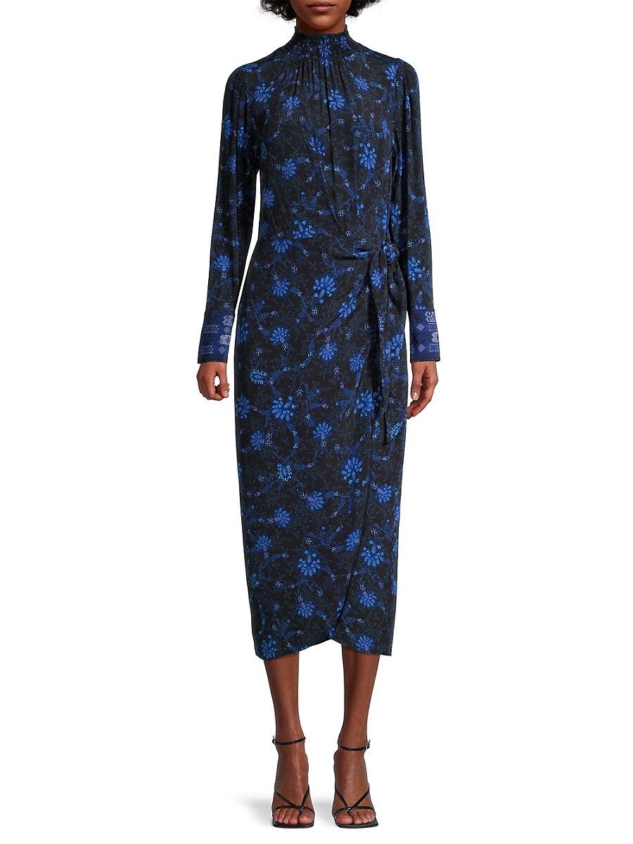 Kobi Halperin Women's Hunter Printed Midi Dress - Black Blue Combo - Size XS | Saks Fifth Avenue OFF 5TH