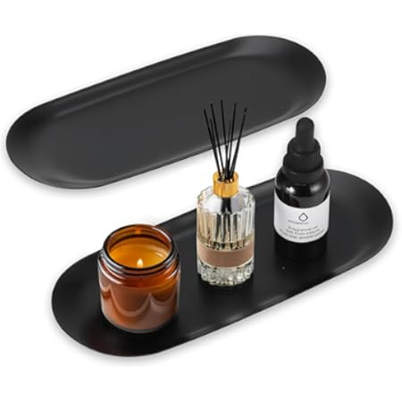 sourcing map 2Pcs Bathroom Vanity Tray, 11.8" x 5" Oval Silicone Soap Dispenser Trays, Shatterpro... | Amazon (UK)