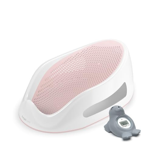 Angelcare Baby Pink Soft Touch Bath Support & Thermometer Bundle | Newborn Baby Bathtub 0-6 Months | Baby Registry Must-Have | Newborn Essentials for Safe & Comfortable Bath Time | Amazon (US)