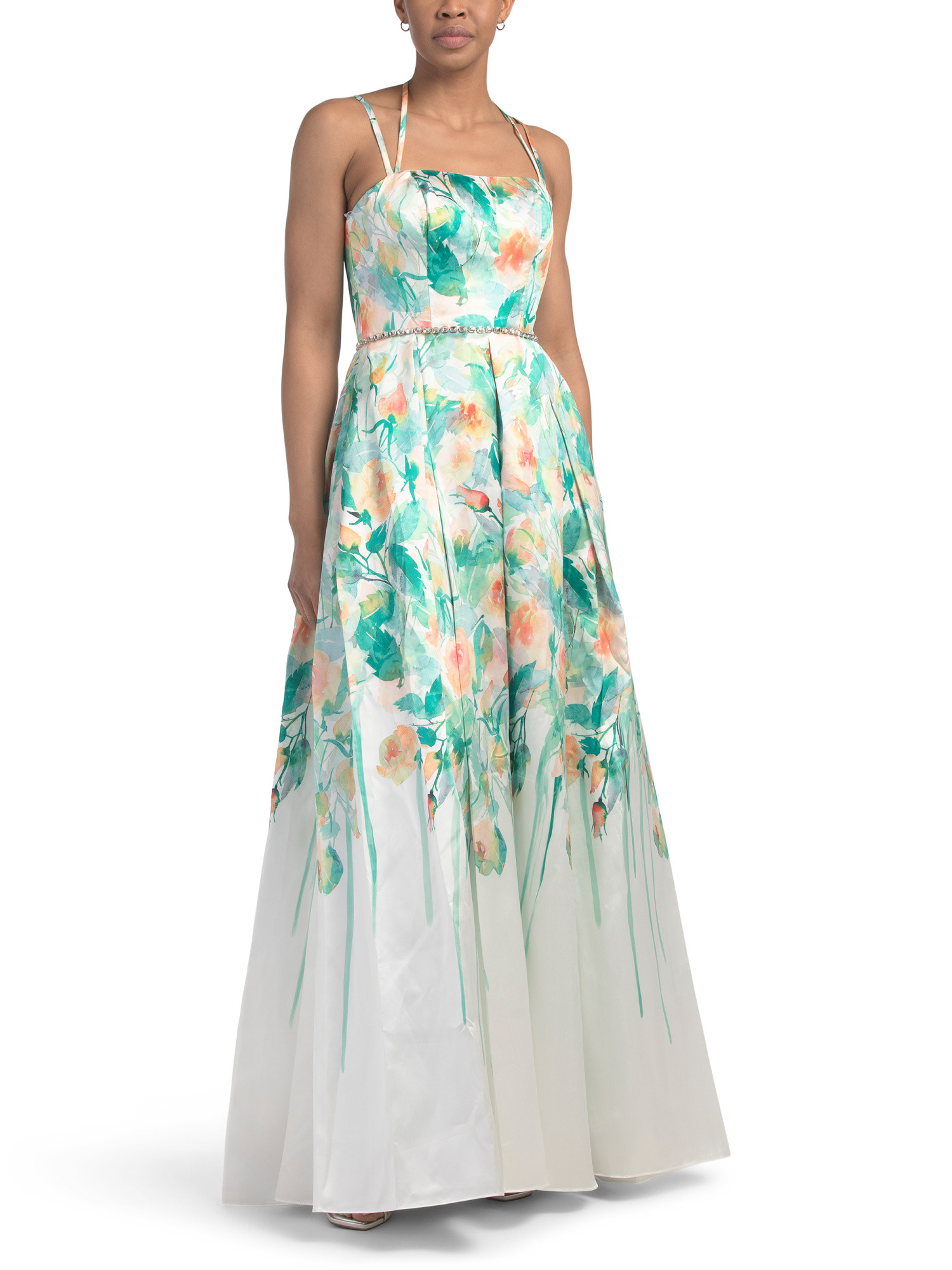 Sleeveless Floral Gown | TJ Maxx