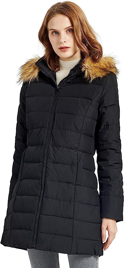 Orolay Women's Thickened Winter Down Coat Quilted Puffer Jacket with Fur Hood | Amazon (US)