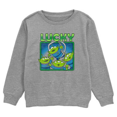 Boy's Toy Story Lucky Aliens  Sweatshirt - Athletic Heather - Medium | Target