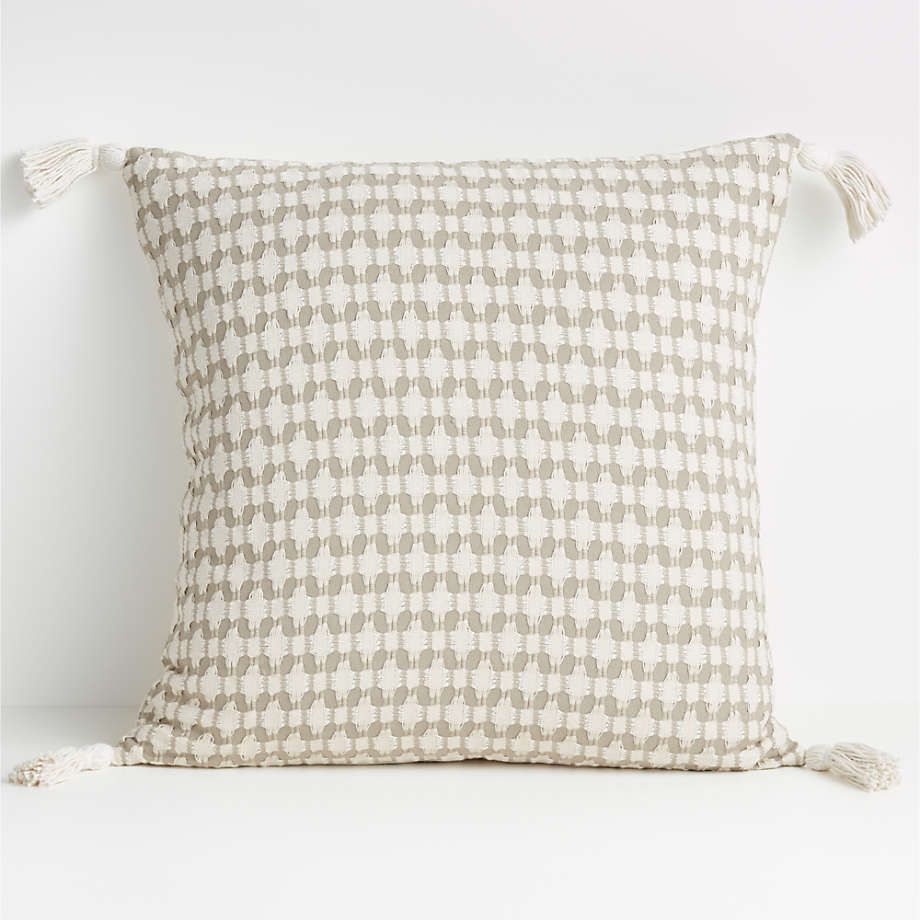 Tahona 23" White Swan Textured Pillow Cover | Crate & Barrel