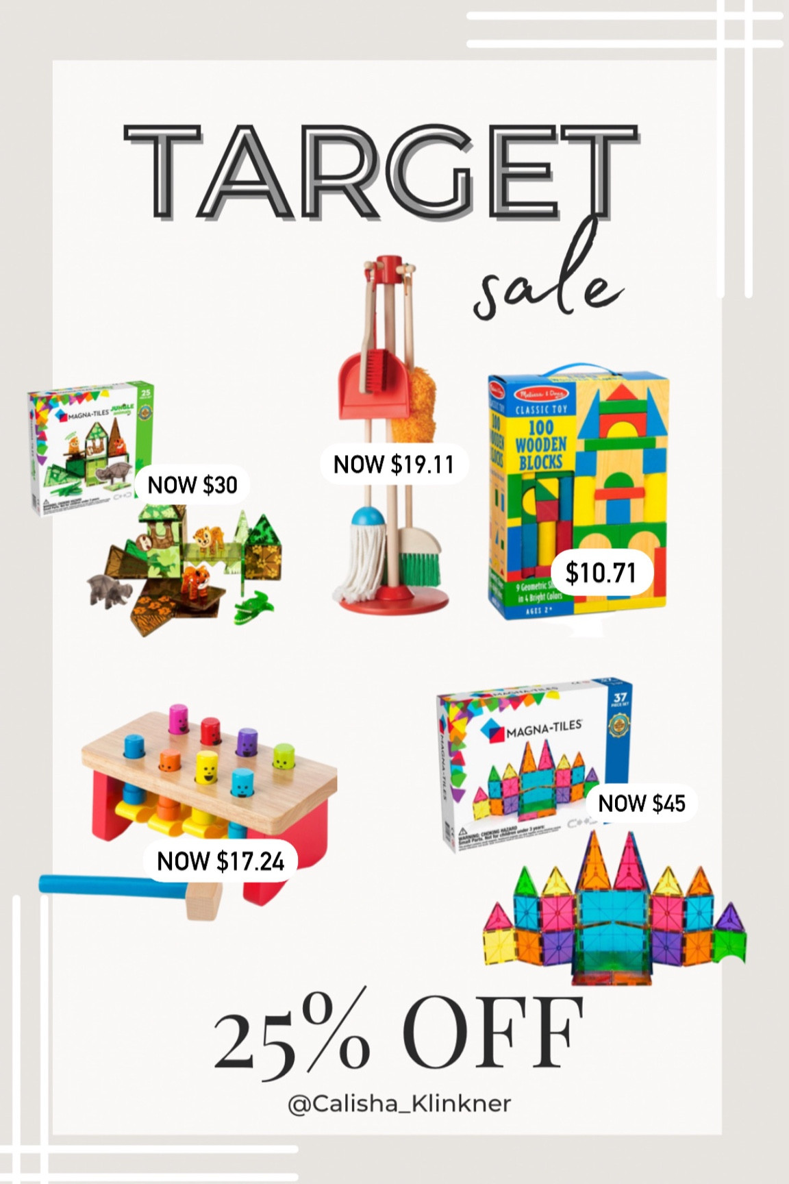 Select @target toys are 25% OFF!! We love magnatiles in our home and I hardly ever seen them on sale!!!

#target #targettoys #targetsale 

#LTKkids #LTKsalealert #LTKfamily