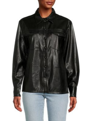 Better Than Leather Faux Leather Shirt | Saks Fifth Avenue OFF 5TH