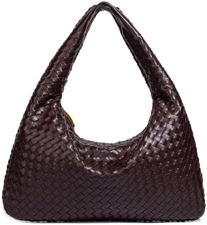 Rejolly Woven Hobo Bag for Women Leather Shoulder Tote Handbag Trendy Purse | Amazon (US)